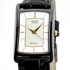 SEIKO DOLCE 7321-549A Square White Dial Quartz Vintage Men's Watch Working