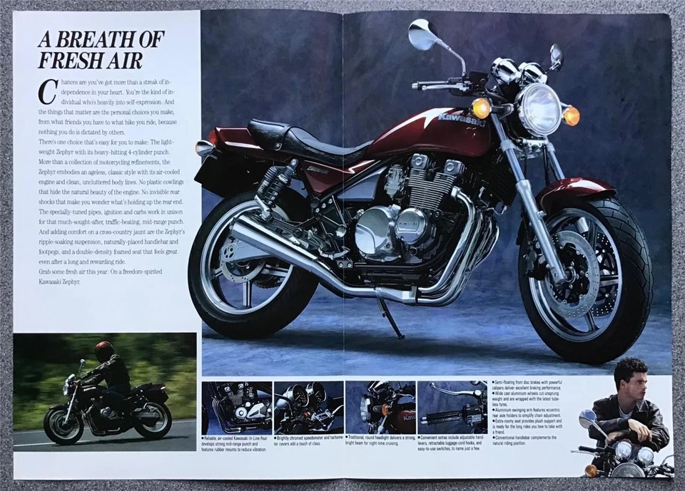 KAWASAKI Zephyr 550cc Motorcycle Sales Brochure 1993 Ref 99948-1151 II-IX - Image 2 of 3