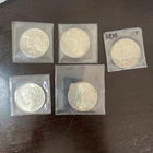 PEACE SILVER DOLLARS AU LOT OF 5 NICE COINS! 90% SILVER