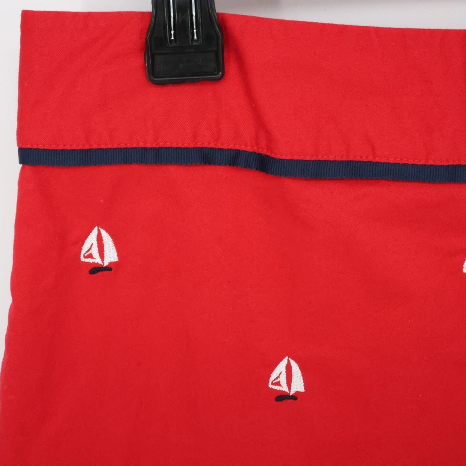 Vineyard Vines Skirt Womens 0 Red Mini Cotton Stretch Embroidered Sailboats - Image 4 of 4