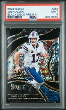 2023 PANINI SELECT BLACK DISCO PRIZM 1/1 #252 JOSH ALLEN 1/1 PSA 9