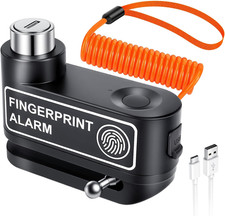 Motorcycle Disc Brake Lock with Alarm, Fingerprint Anti-Theft Motorcycle Lock Re