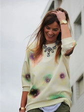 ZARA NEW WOMAN OVERSIZED PRINTED SWEATSHIRT Size M 5039/056