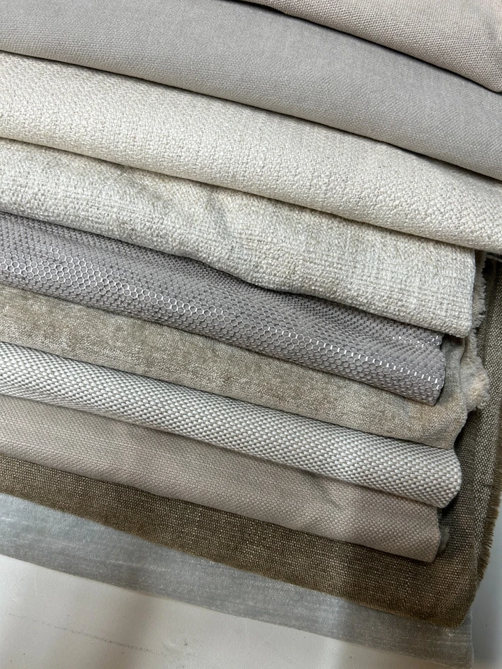 10 pcs half metre ,remnants mixed lot craft material@ £19.99 natural tones linen - Image 3 of 4