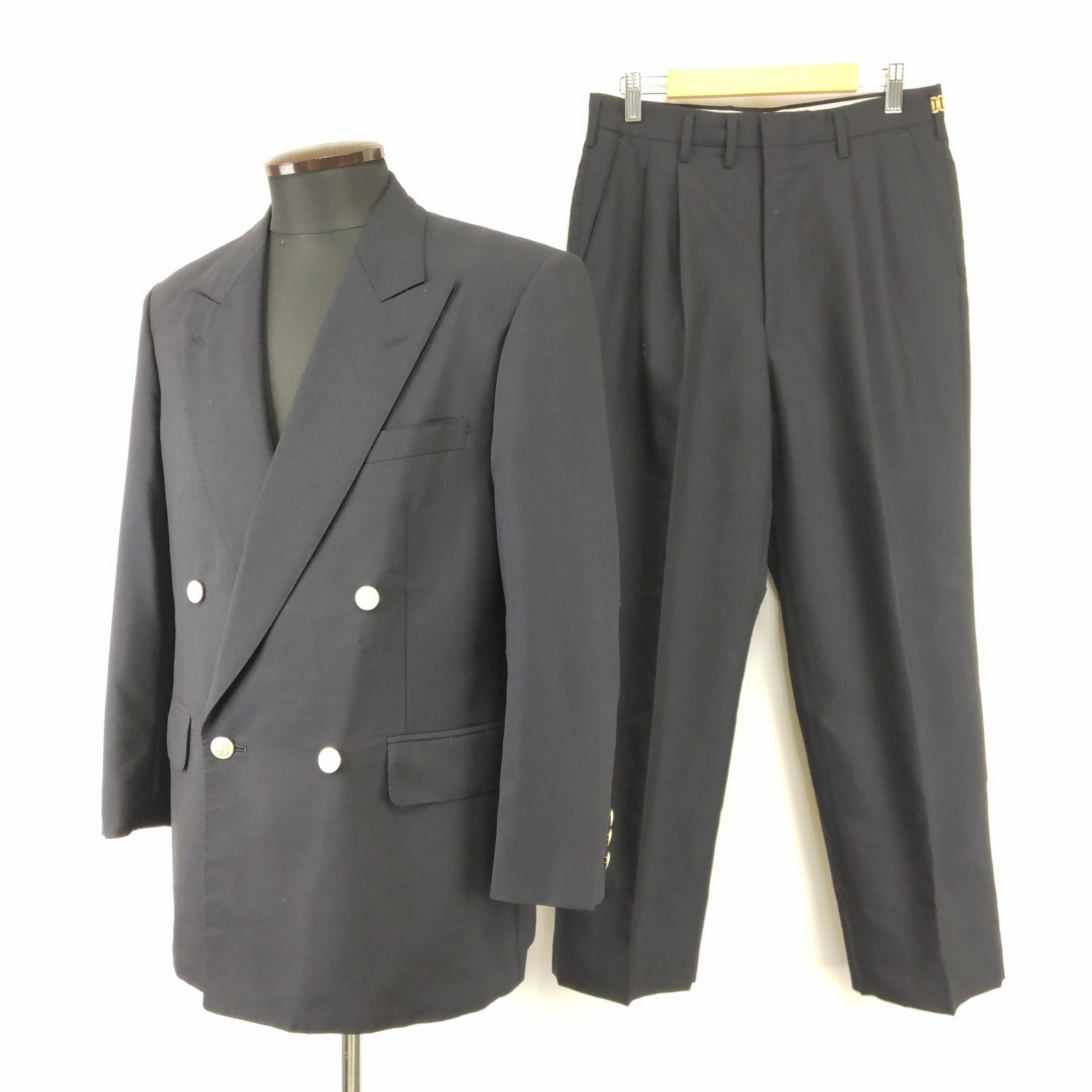 DAKS London Double Breasted Suit Gold Button Wool Mohair 165 90A W76 Japan image 6