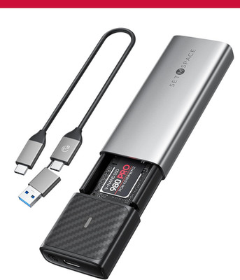 NVME Enclosure,  Tool-Free M.2 Enclosure with 2-In-1 USB C Adapter, External Rea