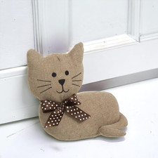 Fermaporta, Fermaporta per Pavimento, Gatto Di Peluche, 20 Cm, 1,2 Kg Di Peso, F