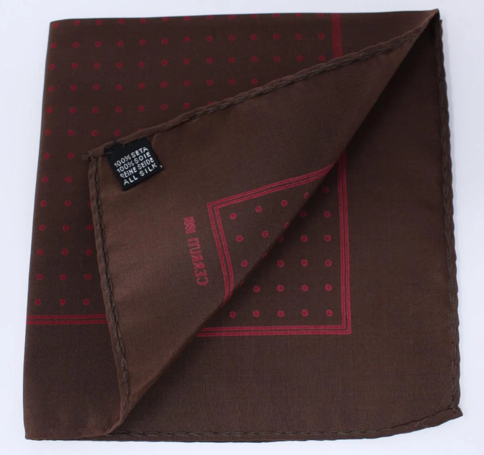 CERRUTI 1881 Pañuelo Bolsillo Seda Hecho en Italia Foto 2 de 3