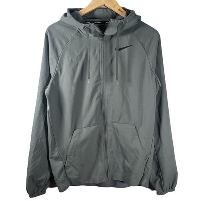 Nike Pro Flex Vent Max Dri-Fit leichte Jacke mit durchgehendem Reißverschluss Herren Small grau