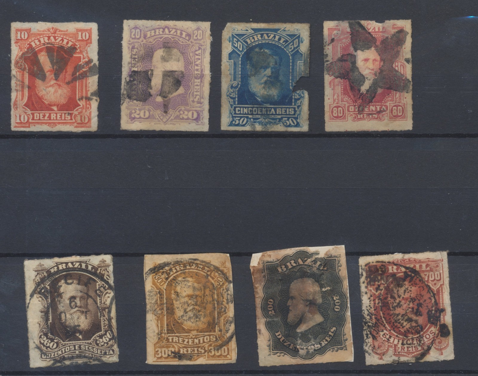 Brazil Stamps 1866-1878 SG55;57/60;63/5 used CV £152