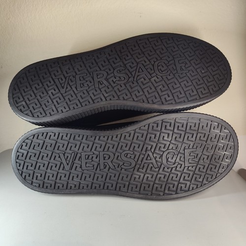 Versace Black 3D Medusa Head Sneakers calf Leather Black Men's Sz EU 43 US 9.5 - Picture 5 of 8