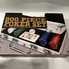 Jeu de poker dans étui aluminium 200 jetons Texas Hold 'Em - NEUF ! Jeux de casino BJ
