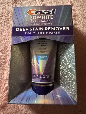 Crest 3D White Brilliance Deep Stain Remover Daily Toothpaste Dazzling Mint 7/27
