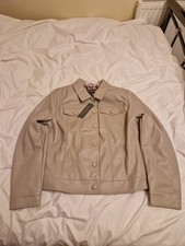 Ruth Langsford Womens Faux Leathe Biker Jacket Grey New With Tag Size UK 16