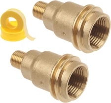 2Pcs Propane Gas Fitting Hose Adapter with 1/4 Inch Pipe Thread and QCC Type 1 M