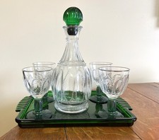 Vintage 1980s AVON Emerald Green Glass Liquor...