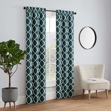 Vickery Modern Decorative Rod Pocket Window Curtains Bedroom/Living Room Double