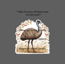 Emu Sticker Waterproof Decal Farm Animal Bird Eggs Nature Homestead Gift NEW