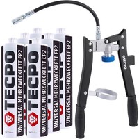 Tecpo Universal Mehrzweckfett 6X500G EP2 Lithium Fett Schmierfett + Fettpresse