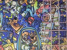 Custom Cotton Woven Fabric TV Show Scooby Doo Outer Space by the 1/4 Yard 
