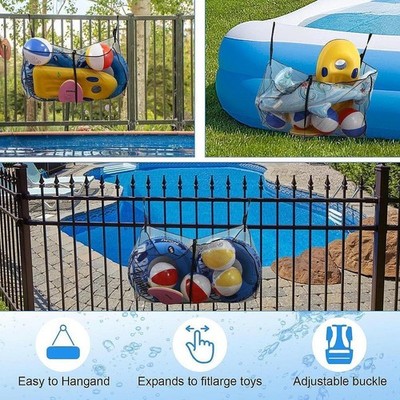 Pool Float Aufbewahrungstasche, Aufhängbar Nylon Netz Tasche Pool Organizer für Schwimmer Fitnessstudio