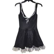 Vintage Y2K Fredericks of Hollywood Babydoll Dress Lace Dark Fairy Whimsigoth L