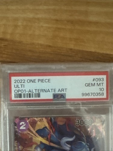 Pre Errata Ulti Alt Art OP01-093 PSA 10 GEMA MT Romance Dawn One Piece Inglés - Imagen 3 de 4