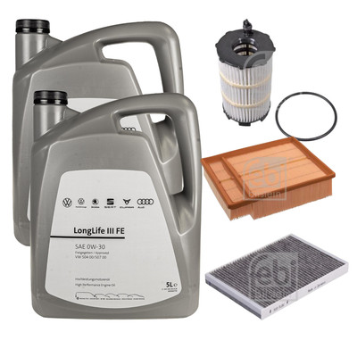 FEBI BILSTEIN Inspektionspaket 10L VW 0W30 Longlife III für Audi A4 Cabriolet