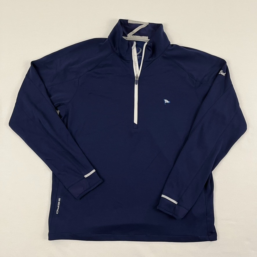Zero Restriction Pullover Mens Medium Blue Performance Golf 1/2 Zip Jacket Sport