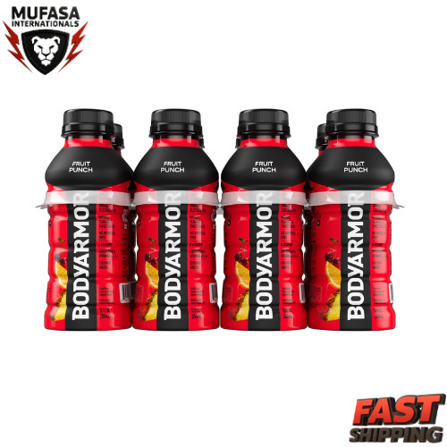 BODYARMOR Fruit Punch Electrolyte Sports Drink Bottles, 12 f