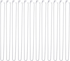 Outus 12 Pack Iron DIY Chain Necklaces Lobster Clasp Link Chain Necklaces Silver