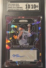 Matt Brash 2022 Panini Prizm - Rookie Autographs  Burgundy Cracked Ice SGC 10