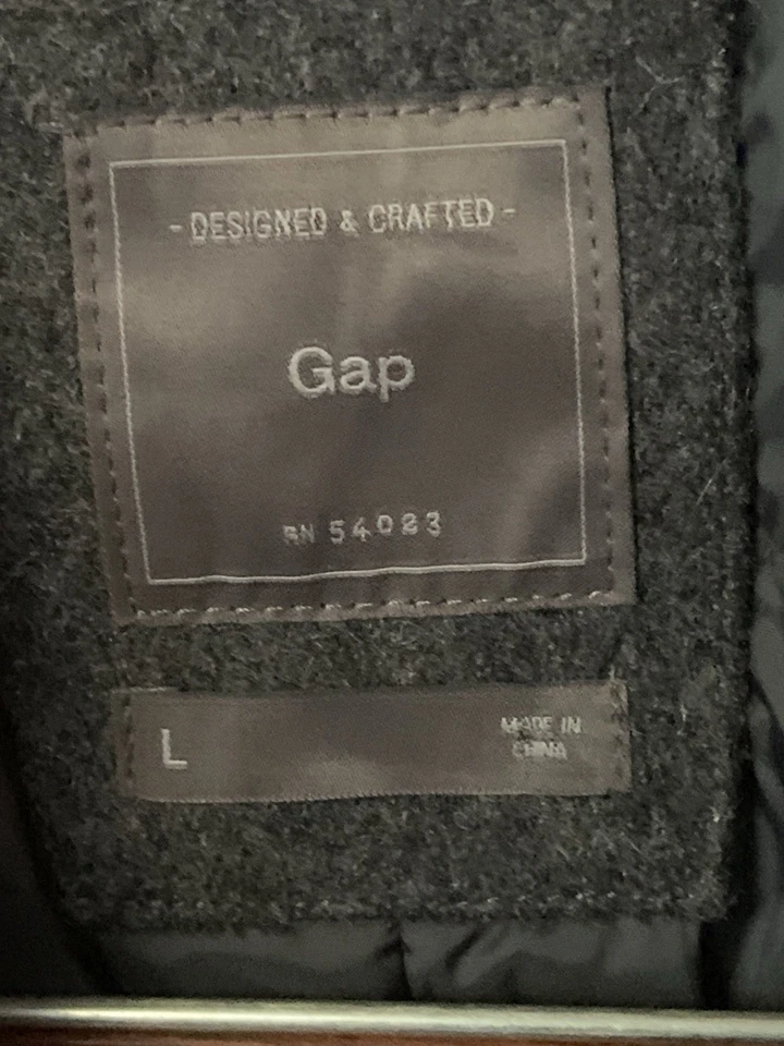 Gap Peacoat Jacket Mens Large Wool Blend Double Breasted Classic jacket - Image 3 of 4