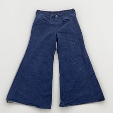 Vintage 1970s Women  s Maverick By Blue Bell Wide Bell Bottom Denim Jeans Size 15