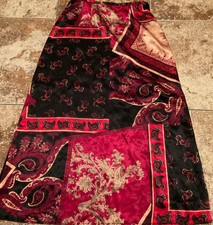 VINTAGE KATHIE LEE COLLETION A-LINE SKIRT SIZE 28 x 36 PAISLEY AOP