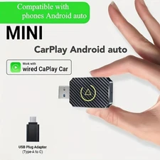 Super Mini USB Wireless CarPlay Adapter For iPhone & Android Auto Plug & Play