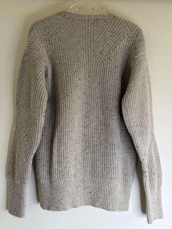 Rag & Bone 女式大码 Donegal V 领毛衣棕褐色混色中性羊毛混纺 — 第 2/4 张图片