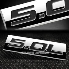 METAL EMBLEM CAR BUMPER TRUNK FENDER DECAL LOGO BADGE CHROME BLACK 5.0L 5.0 L