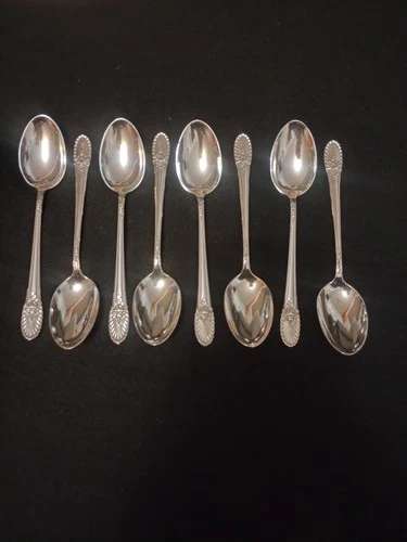 Sterling Silver Tea Spoons Riviera By International Set Of 8 Measures 5 7/8"