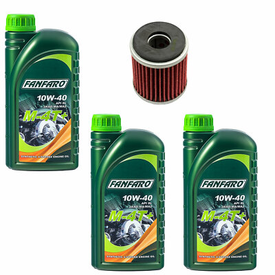 Motoröl Set 10W40 3 Liter + Ölfilter MF141 für Yamaha MT WR 250 XG YZ YZF-R YZFR