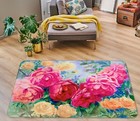 3D Watercolor Pink Flower NA3590 Game Rug Mat Elegant Photo Carpet Mat Fay