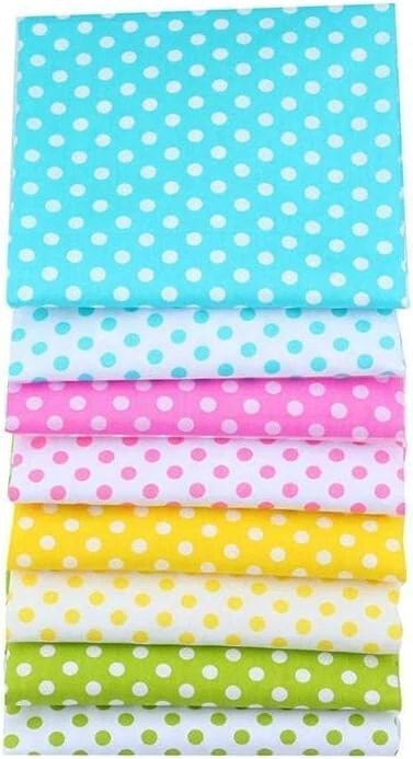 8 PCS Multicolors Polka Dots Cotton DIY Craft Quilting Sewing Patchwork 16x20" - Image 3 of 4