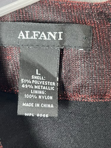 ALFANI Women’s Fancy Metallic Red / Black Sleeveless Blouse Size Large - Picture 5 of 7