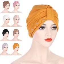 Indian Muslim Women Hijab Chemo Caps Turban Bonnet Head Wrap Hair Loss Hat Cover