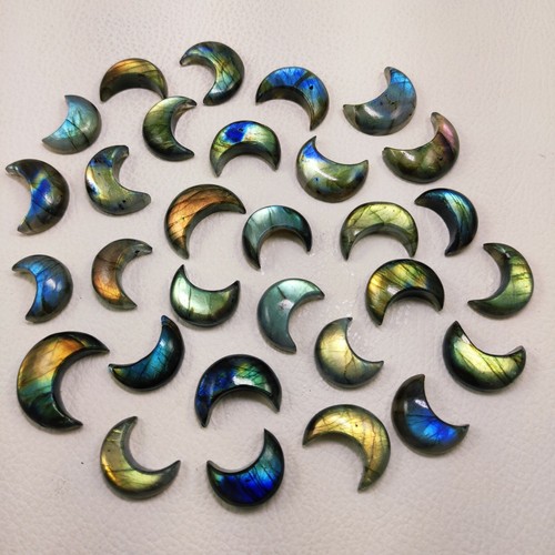 Wholesale Crescent Moon Shape Labradorite Amazing Quality Healing Gemstone CX13 - Picture 3 of 9