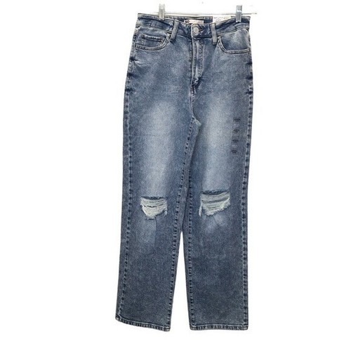 SO Super Highest Rise Baggy Dad Jeans Size 9/29W Acid Wash Destroyed Ripped - Picture 2 of 10