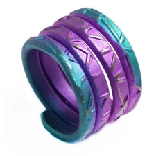Giampouras 5070 ~ Anodized Colored Titanium 4-Coil Wrap Ring