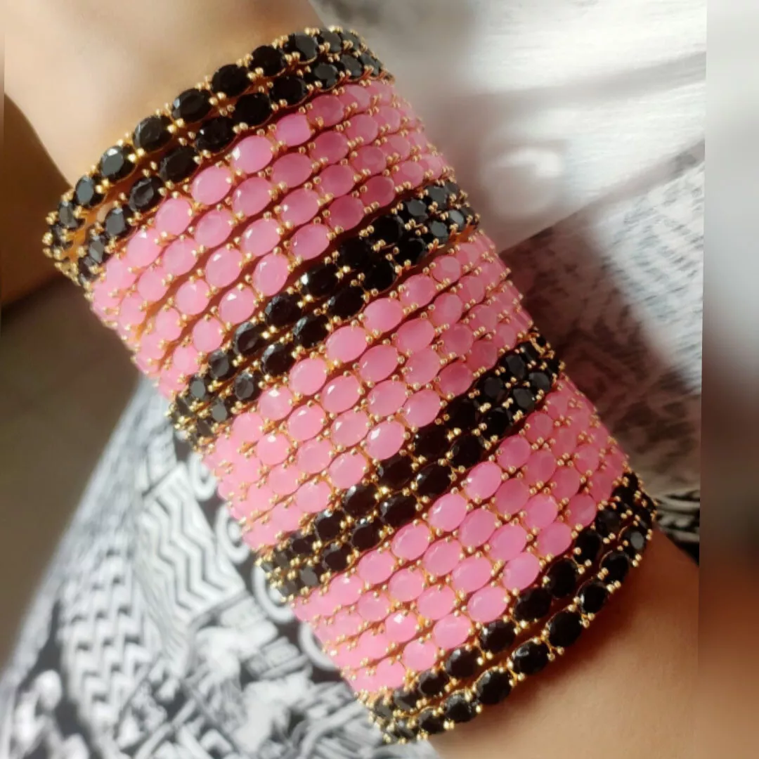 Black and 2024 pink bangles