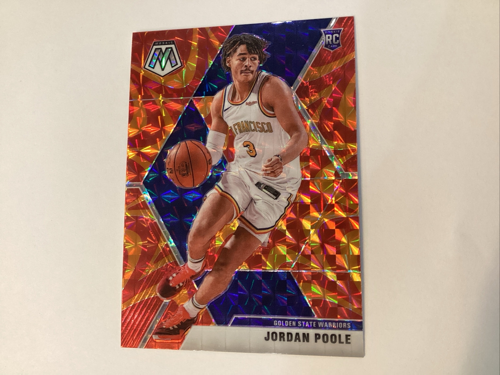 2019-20 Panini Mosaic Basketball Jordan Poole Orange Reactive RC #228 Warriors d