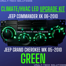 Green 2005-2010 Jeep Grand Cherokee Commander Hvac Climate Led Upgrade Kit